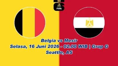 Jadwal Dan Prediksi Belgia vs Mesir di Piala Dunia 2026, Duel Favorit Grup G