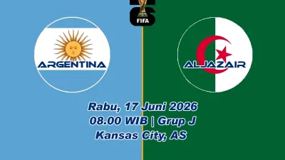 Jadwal Argentina vs Aljazair di Piala Dunia 2026, Prediksi dan Susunan Pemain