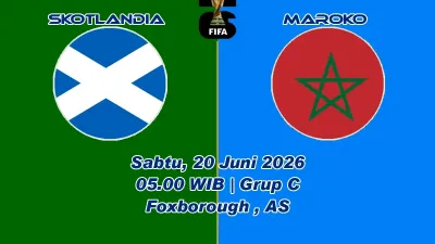 Jadwal Skotlandia vs Maroko 20 Juni 2026, Duel Krusial Grup C