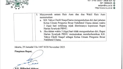 Syuriyah PBNU dan Surat Desakan Mundur: Membaca Gelombang dalam Tubuh Nahdlatul Ulama
