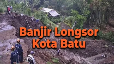 Banjir Longsor Kota Batu Tutup Sungai, Warga Waspadai Hujan Susulan