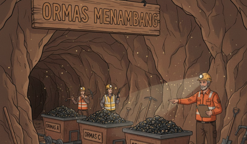 Foto Ilustrasi areal tambang. ( Di buat dengan Ai )