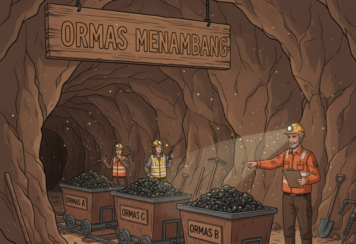 Foto Ilustrasi areal tambang. ( Di buat dengan Ai )