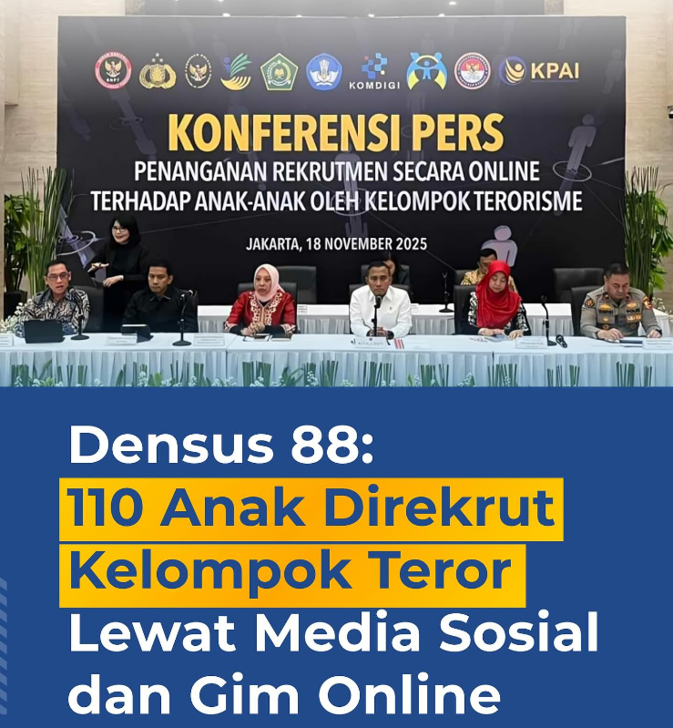 Antiteror Polri menangkap lima tersangka yang diduga menjadi perekrut anak