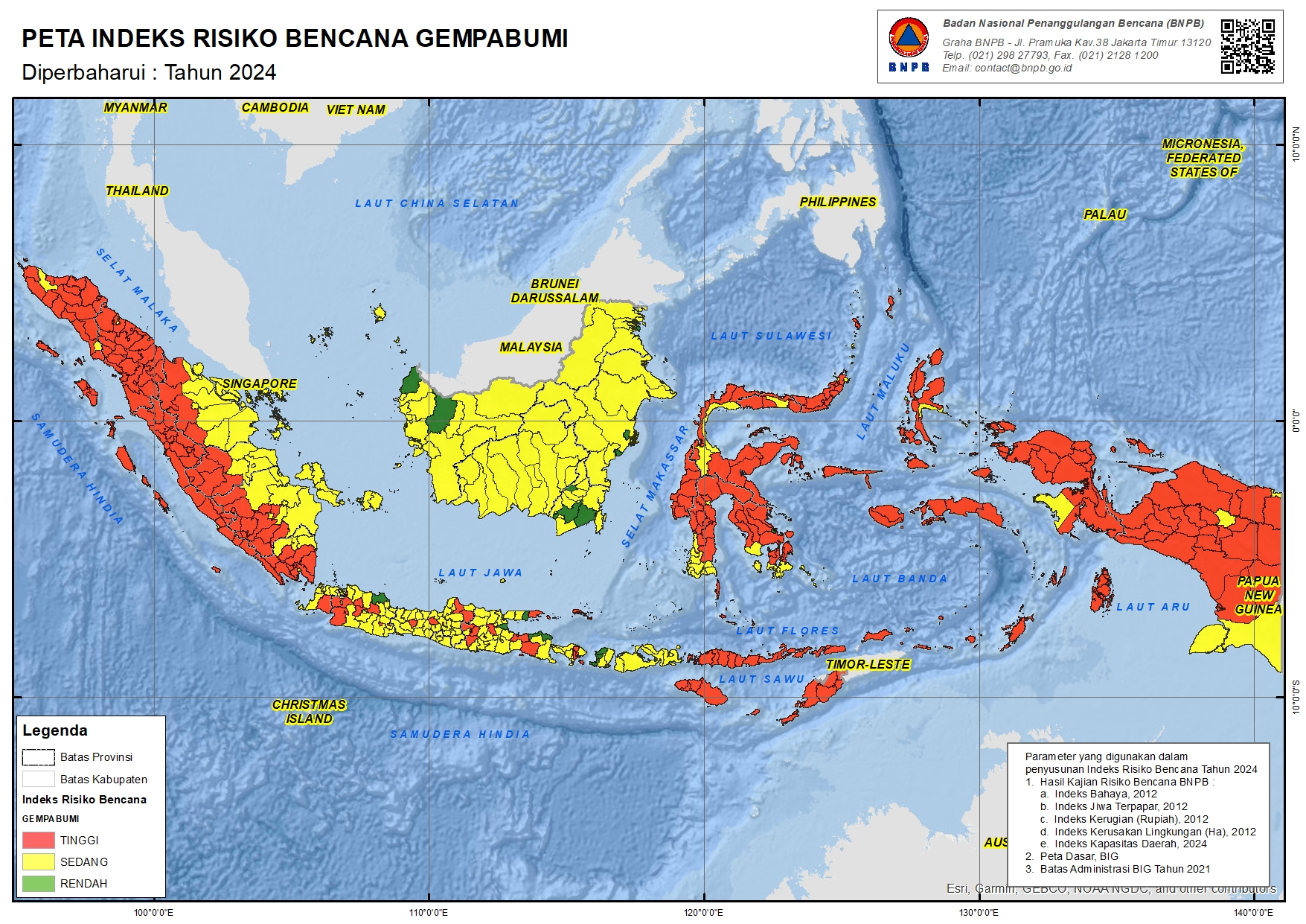 Peta Bahaya Gempa 2024