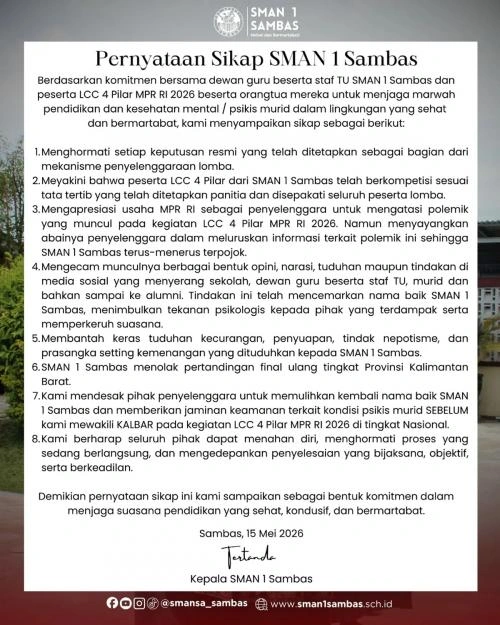 Pernyataan SMA 1 Sambas