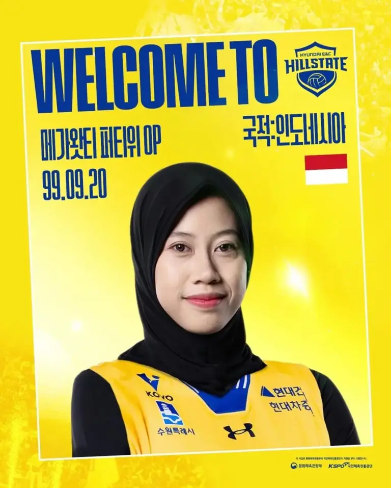 Poster Megawati Hangestri Pertiwi di Hyundai Hillstate,