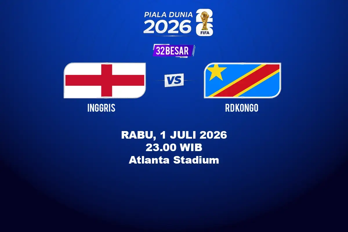 Jadwal Inggris vs RD Kongo