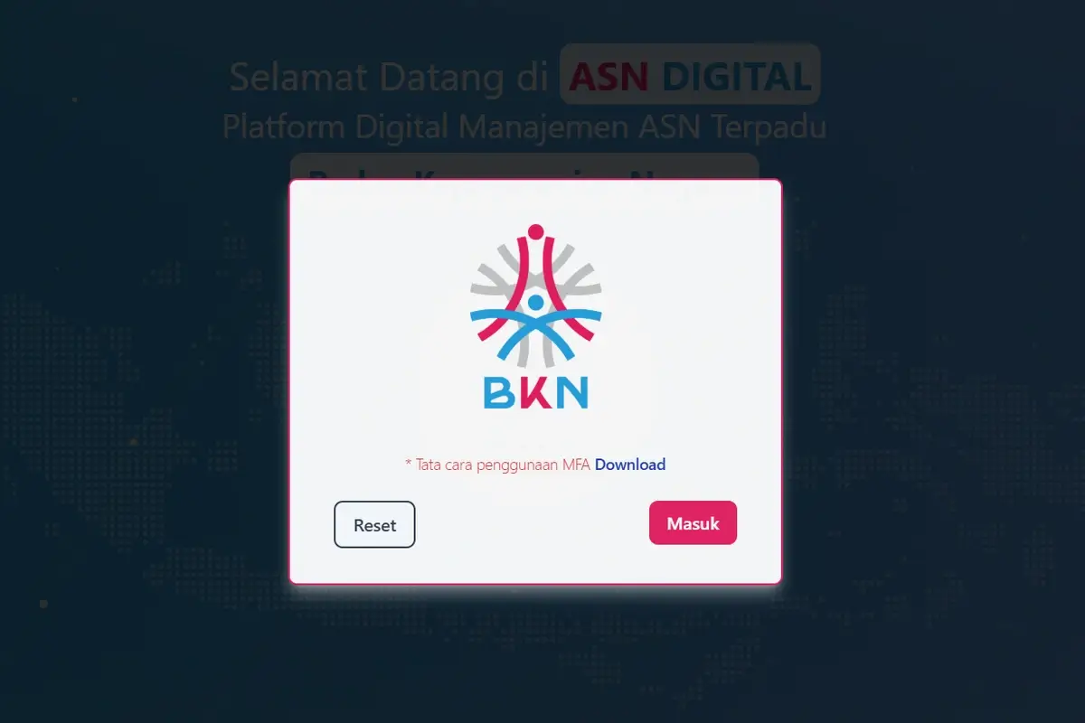 Laman Login ASN Digital