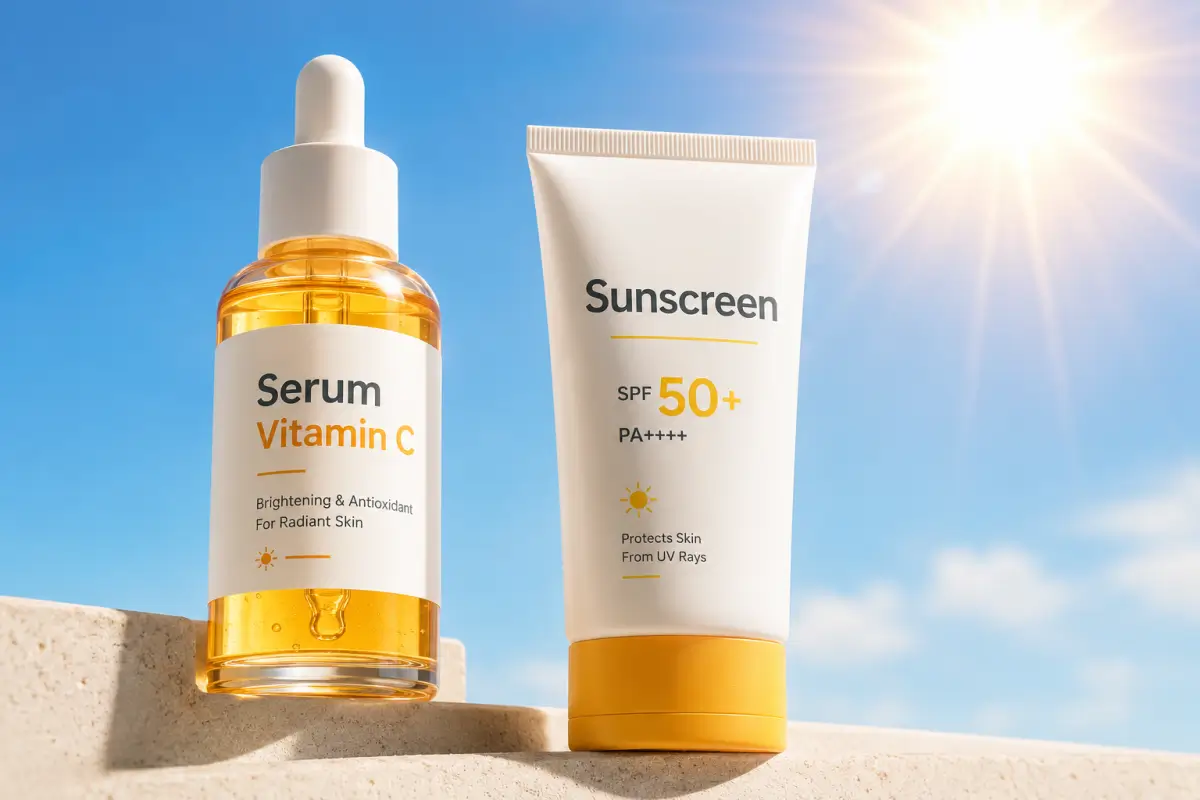 Serum Vitamin C dan Sunscreen